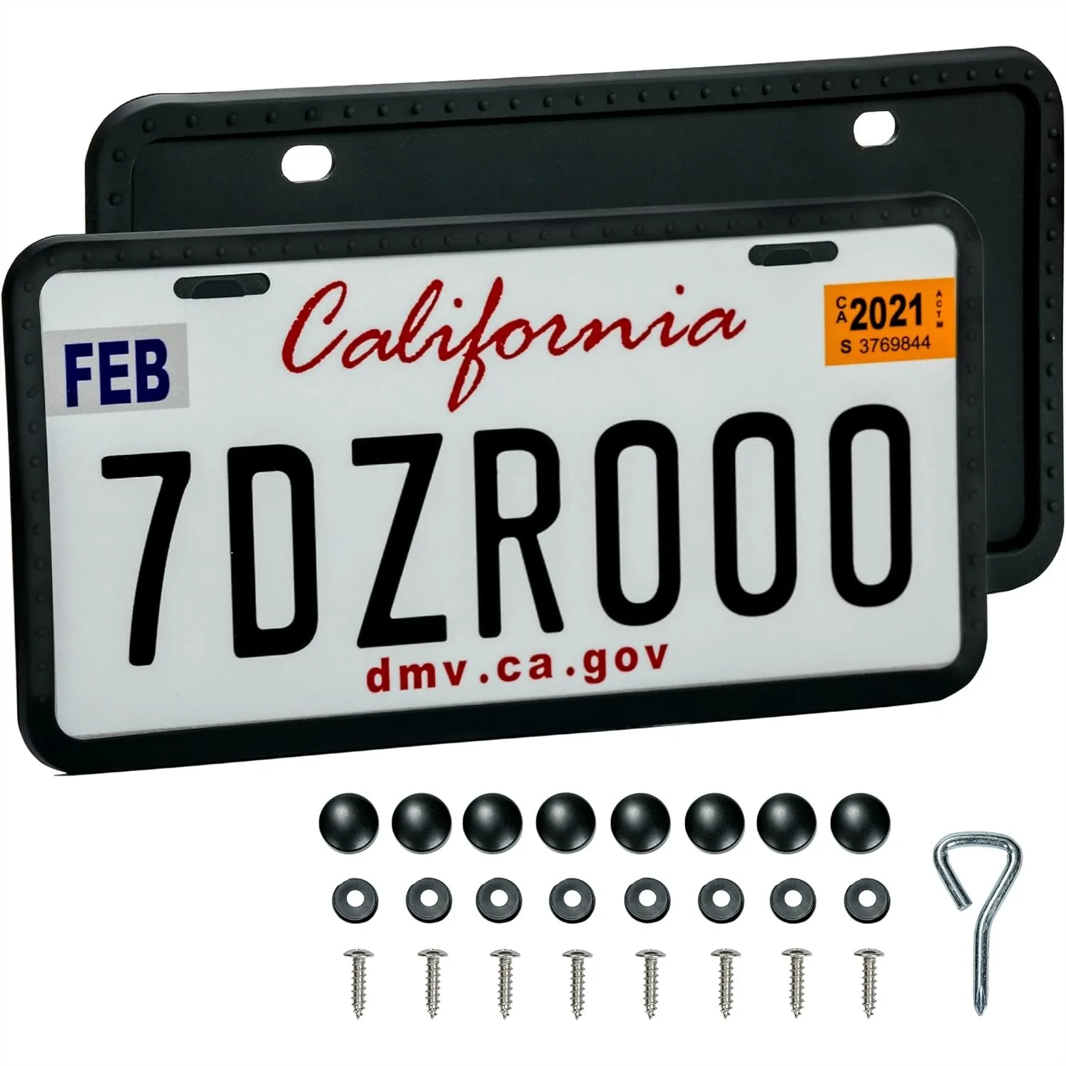 2 Pack Silicone License Plate Frames for US Cars, Rustproof Rattle Proof Weatherproof with Mounting Hardware
2 Pack Silicone License Plate Frames for US Cars, Rustproof Rattle Proof Weatherproof with Mounting Hardware