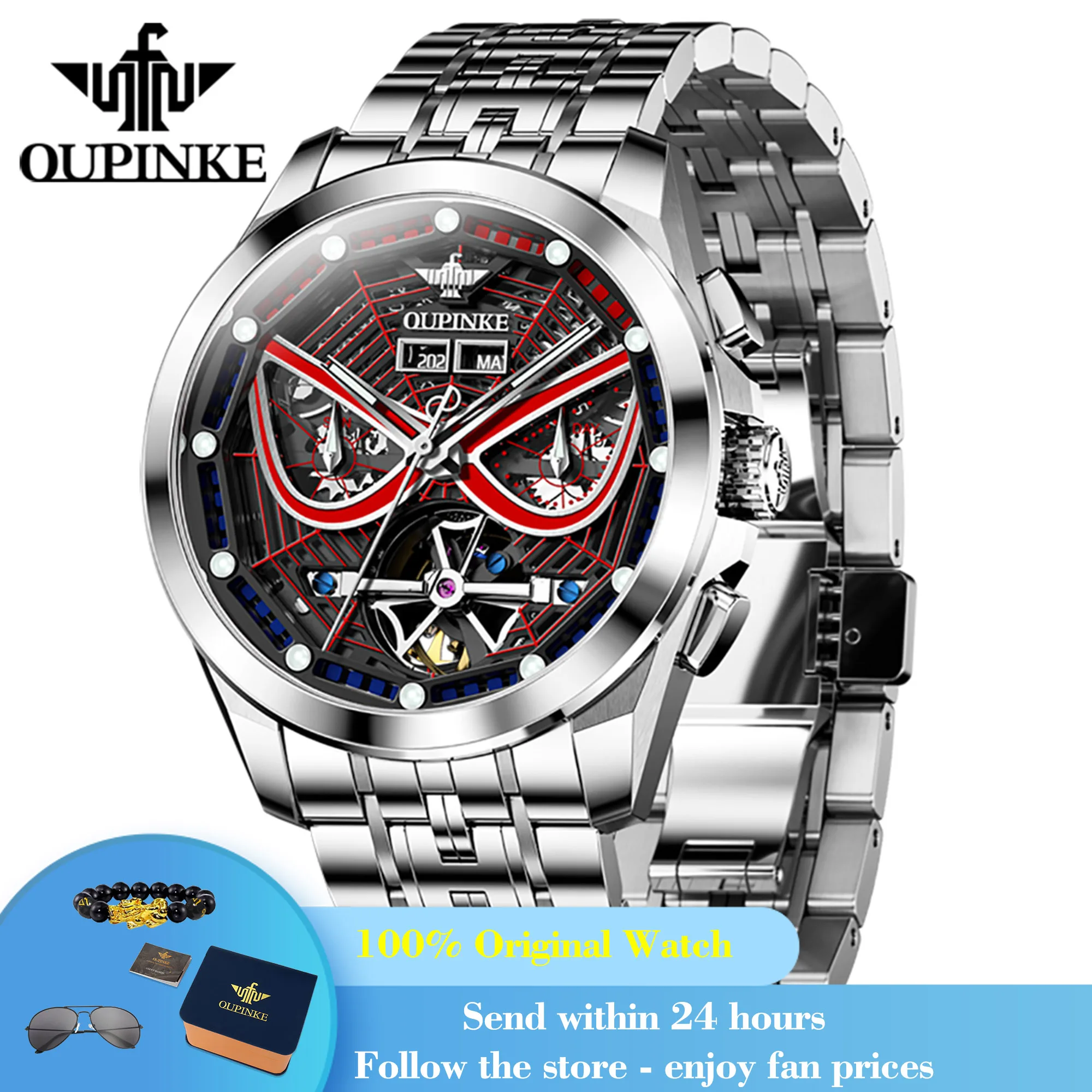 OUPINKE 3250 Men's Watch Hollow Skeleton Mechanical Watch For Men Auto Date Original Fashion Wristwatch Deep Waterproof Luminous
OUPINKE 3250 Men's Watch Hollow Skeleton Mechanical Watch For Men Auto Date Original Fashion Wristwatch Deep Waterproof Luminous