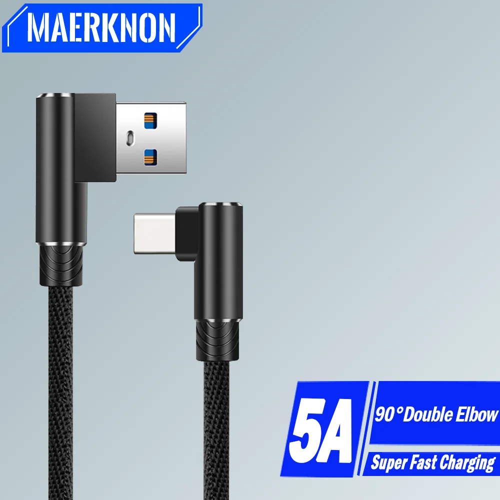 90° Double Degree Elbow 5A USB Cable Fast Charging Type C Cable Mobile Phone Charger Cord For Huawei Xiaomi Redmi USB C Cable
90° Double Degree Elbow 5A USB Cable Fast Charging Type C Cable Mobile Phone Charger Cord For Huawei Xiaomi Redmi USB C Cable