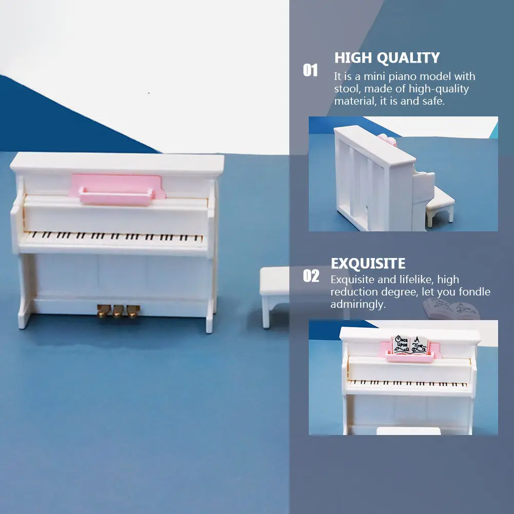 1Set Miniature Piano with Stool for Dollhouse Decor Creative Micro Landscape Decoration Exquisite Lifelike Mini DIY Adornment
1Set Miniature Piano with Stool for Dollhouse Decor Creative Micro Landscape Decoration Exquisite Lifelike Mini DIY Adornment