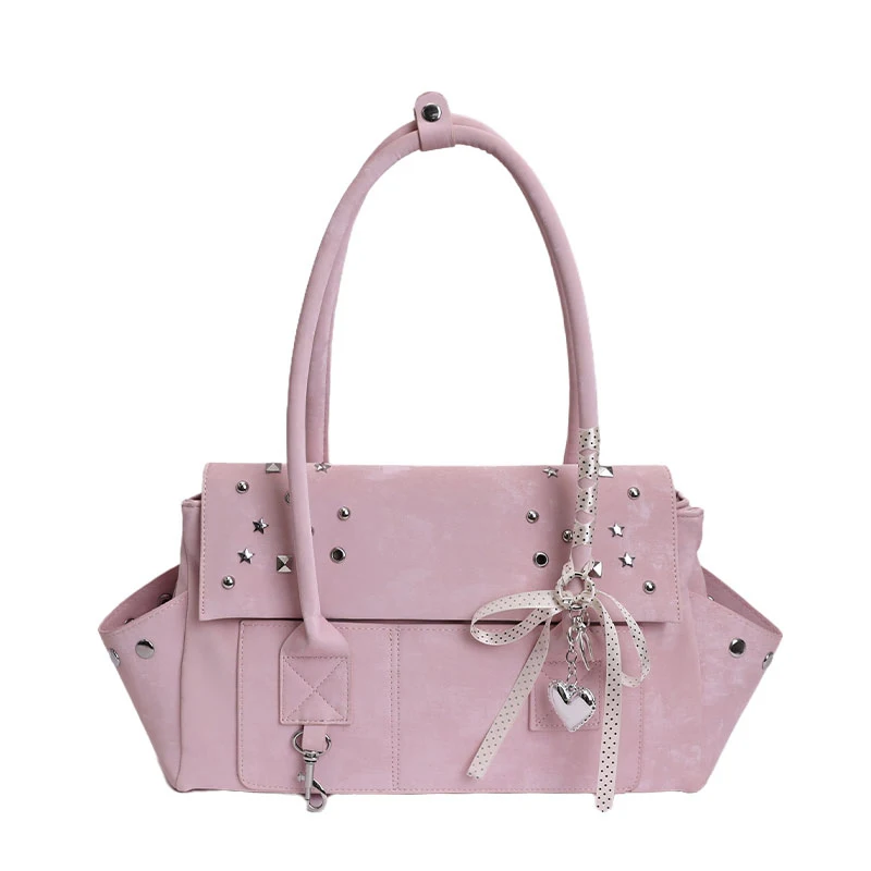 Винтажная сумка-тоут с заклепками и множеством карманов, вместительная сумка через плечо, структурированная повседневная сумка для поездок на работу с подвеской
Винтажная сумка-тоут с заклепками и множеством карманов, вместительная сумка через плечо, структурированная повседневная сумка для поездок на работу с подвеской