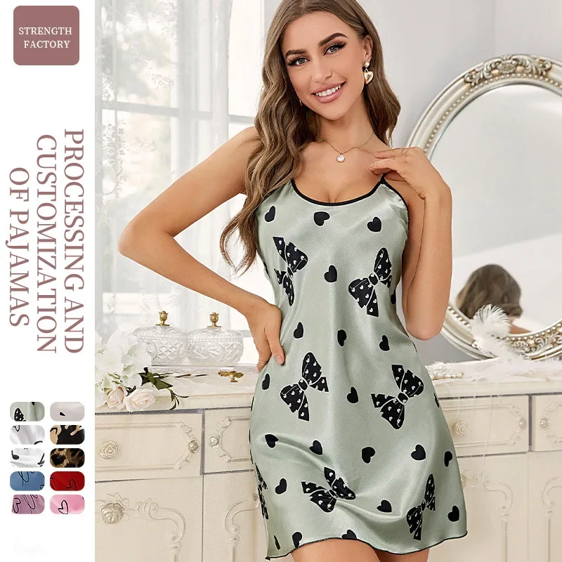 Ночная сорочка из премиального шелкового шифона с открытой спиной и бретелями для женщин, дышащая, сексуальная, летняя одежда для сна и отдыха
Ночная сорочка из премиального шелкового шифона с открытой спиной и бретелями для женщин, дышащая, сексуальная, летняя одежда для сна и отдыха