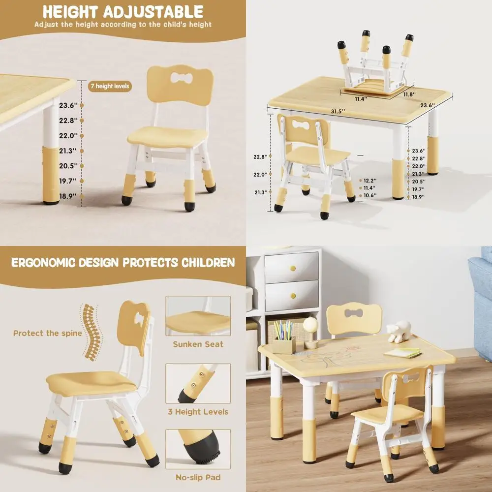 Регулируемый по высоте детский стол и 2 стула, 31,5 дюйма (длина) x 23,6 дюйма (ширина), столешница Graiti, подходит для класса, детского сада, дома, для детей от 2 до 8 лет.
Регулируемый по высоте детский стол и 2 стула, 31,5 дюйма (длина) x 23,6 дюйма (ширина), столешница Graiti, подходит для класса, детского сада, дома, для детей от 2 до 8 лет.