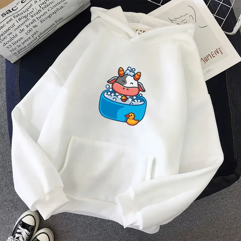 Cute Cow Bathing on Tub Print Hoodies Teens Daily Street Wear Spring Long Sleeve Sweaters Casual Funny Loose Hooded Top
Cute Cow Bathing on Tub Print Hoodies Teens Daily Street Wear Spring Long Sleeve Sweaters Casual Funny Loose Hooded Top