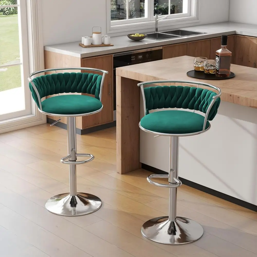 360° Swivel Bar Stools Set o 2, ern Adjustable Counter Height Velvet Bar Chair Silver Metal Stool, Comy Kitchen Island Dining Ch
360° Swivel Bar Stools Set o 2, ern Adjustable Counter Height Velvet Bar Chair Silver Metal Stool, Comy Kitchen Island Dining Ch