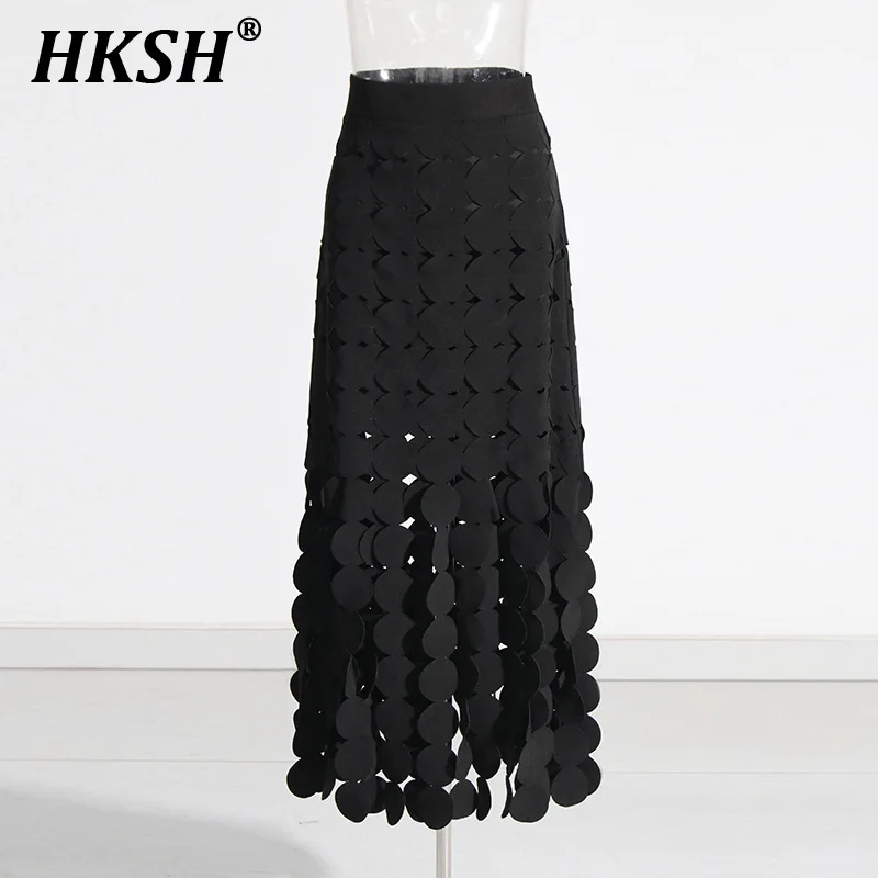 HKSH Summer New Women Tide Chic Elegant Fashion A-line Long Skirt Round Tassel Spliced High Waist Solid Color Half Length HK5200
HKSH Summer New Women Tide Chic Elegant Fashion A-line Long Skirt Round Tassel Spliced High Waist Solid Color Half Length HK5200