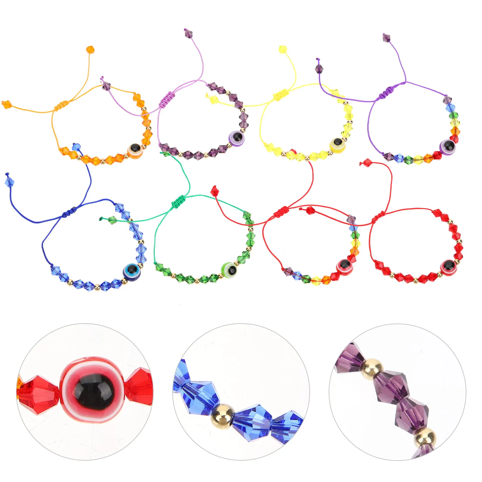 8pcs Crystal Bead Bracelet Evil Eye Wrist Hand Chain for Women Men Fashion Jewelry Decor Accessories Daily Party Wear
8pcs Crystal Bead Bracelet Evil Eye Wrist Hand Chain for Women Men Fashion Jewelry Decor Accessories Daily Party Wear