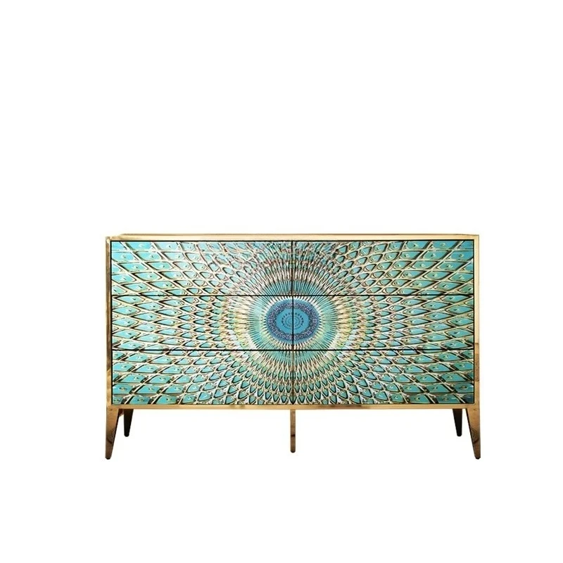 Modern art geometric side lockers retro and modern dining room dual-purpose high-value storage 
Modern art geometric side lockers retro and modern dining room dual-purpose high-value storage