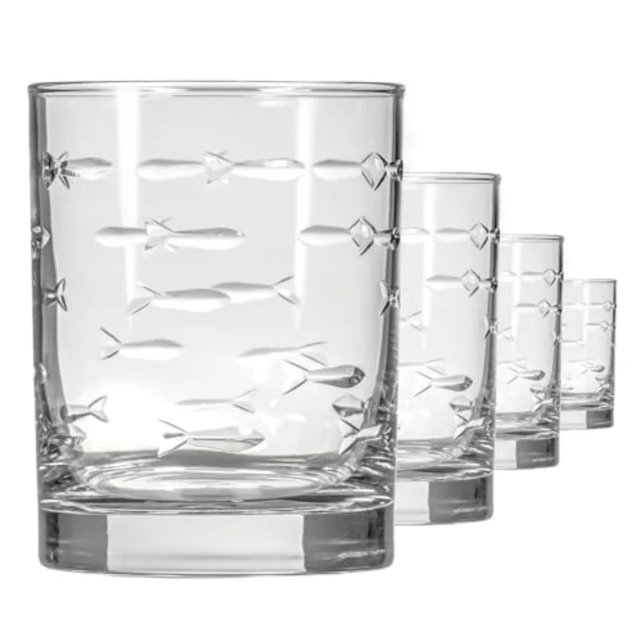 School of Fish 13oz Double Old Fashioned Glass Whiskey Glass Set of 4 Lead-Free Glass Engraved Tumbler Glasses Designed and Eng
School of Fish 13oz Double Old Fashioned Glass Whiskey Glass Set of 4 Lead-Free Glass Engraved Tumbler Glasses Designed and Eng