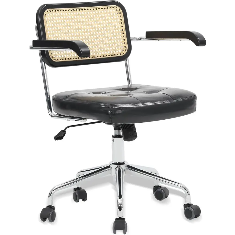 Century ern ing Rattan Back Desk Chair with Wheels, 360 Swivel, Height Adjustable, Armrest, Perect or Home Oice, PU Leather
Century ern ing Rattan Back Desk Chair with Wheels, 360 Swivel, Height Adjustable, Armrest, Perect or Home Oice, PU Leather