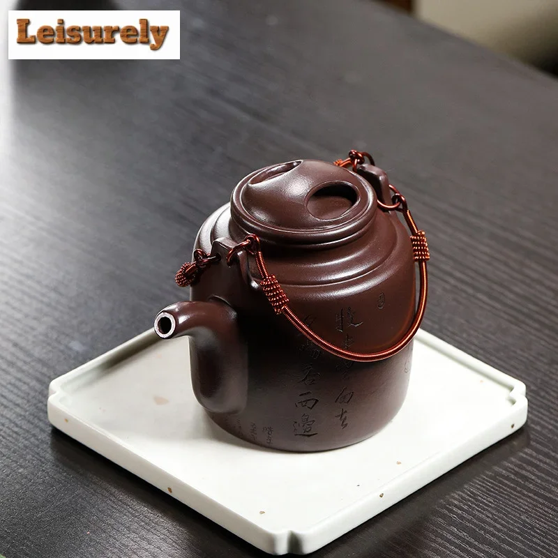 380ML Retro Yixing Purple Clay Teapots Handmade Pot Raw Ore Purple Mud Tea Soaking Kettle with Strainer Zisha Tea Set Tableware
380ML Retro Yixing Purple Clay Teapots Handmade Pot Raw Ore Purple Mud Tea Soaking Kettle with Strainer Zisha Tea Set Tableware