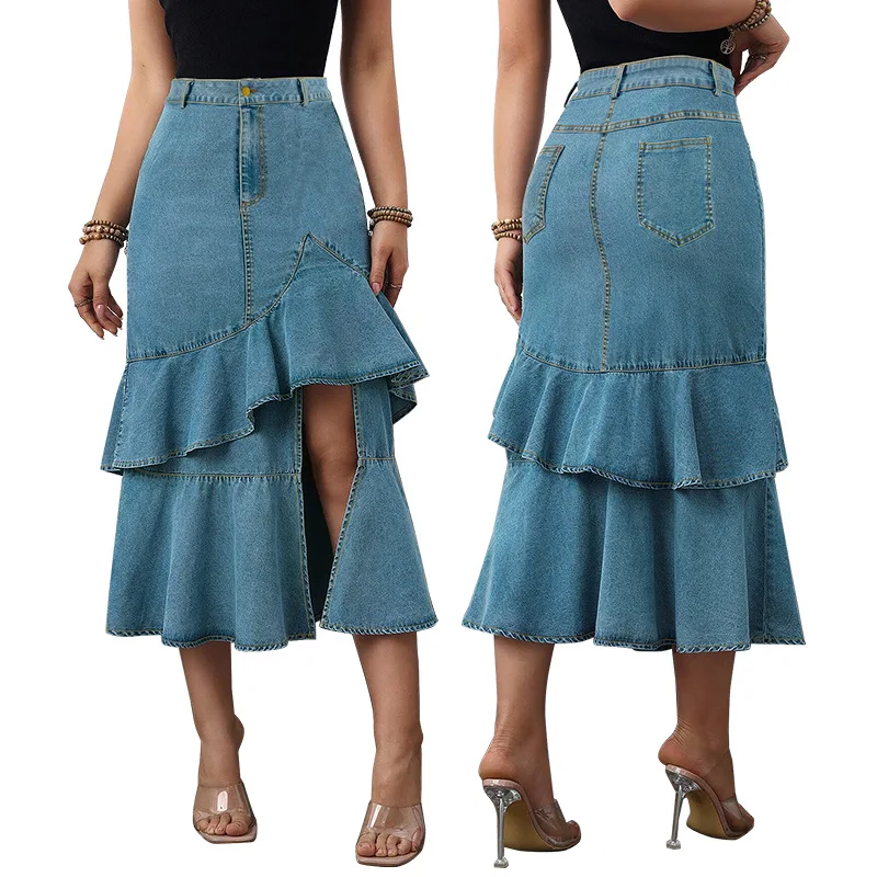 Юбки средней длины Женская джинсовая юбка A Line Mom Jeans с оборками Уличная одежда Тонкий элегантный Splice Y2k Высокая талия Повседневная лето 2025
Юбки средней длины Женская джинсовая юбка A Line Mom Jeans с оборками Уличная одежда Тонкий элегантный Splice Y2k Высокая талия Повседневная лето 2025