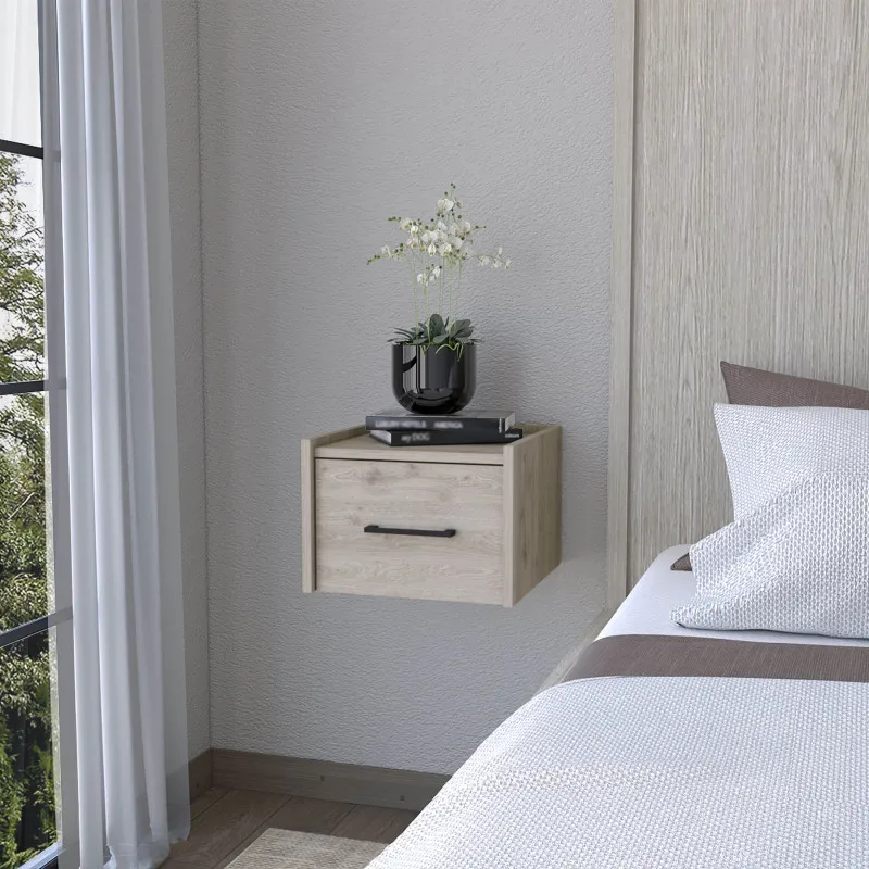 Light Gray Wall-Mounted Floating Nightstand
Light Gray Wall-Mounted Floating Nightstand