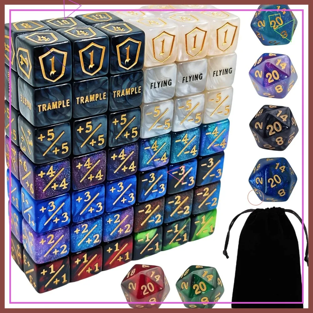 90 PCS MTG Counter Dice Set - Ability, Life, Shield Counters for TCG Card Games
90 PCS MTG Counter Dice Set - Ability, Life, Shield Counters for TCG Card Games