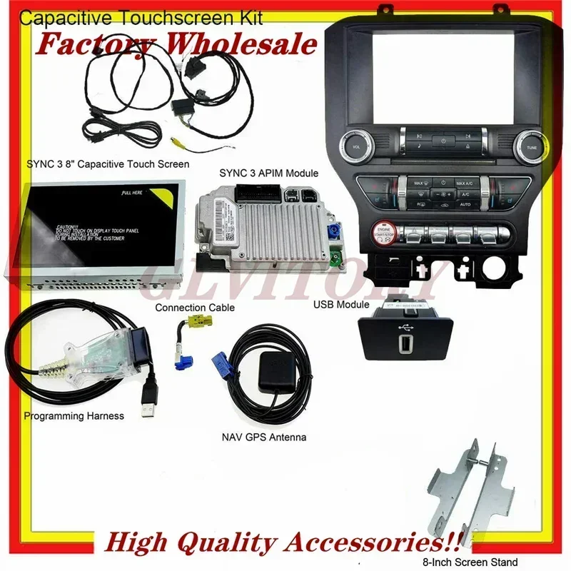 Complete SYNC 3 upgrade kit HC3T-14F014-BD for Ford Mustang 2015-2020 SYNC 3.4 4'' to 8''SYNC3 conversion w/Carplay Android Auto
Complete SYNC 3 upgrade kit HC3T-14F014-BD for Ford Mustang 2015-2020 SYNC 3.4 4'' to 8''SYNC3 conversion w/Carplay Android Auto