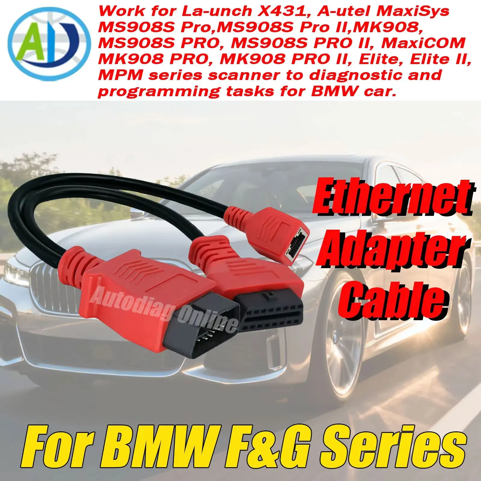OBD2 Diagnostic Cable For BMW F/G Series RJ45 Adapter For Autel MS908 PRO/MaxiSys Elite/IM608 For VCI ESYS K-DCAN Ethernet Cable
OBD2 Diagnostic Cable For BMW F/G Series RJ45 Adapter For Autel MS908 PRO/MaxiSys Elite/IM608 For VCI ESYS K-DCAN Ethernet Cable