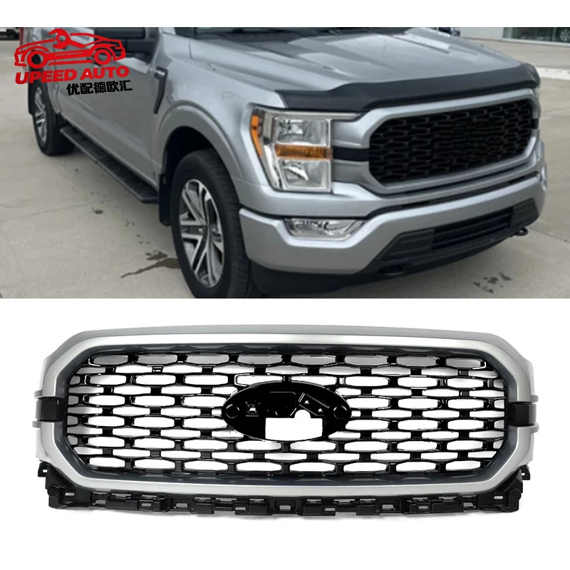 Suitable for Bumper Upper Grille Iconic Silver Ford F150 F-150 2021-2023 Hood Mesh Cover Front Grills Replace ML3Z-8200-LBPTM
Suitable for Bumper Upper Grille Iconic Silver Ford F150 F-150 2021-2023 Hood Mesh Cover Front Grills Replace ML3Z-8200-LBPTM