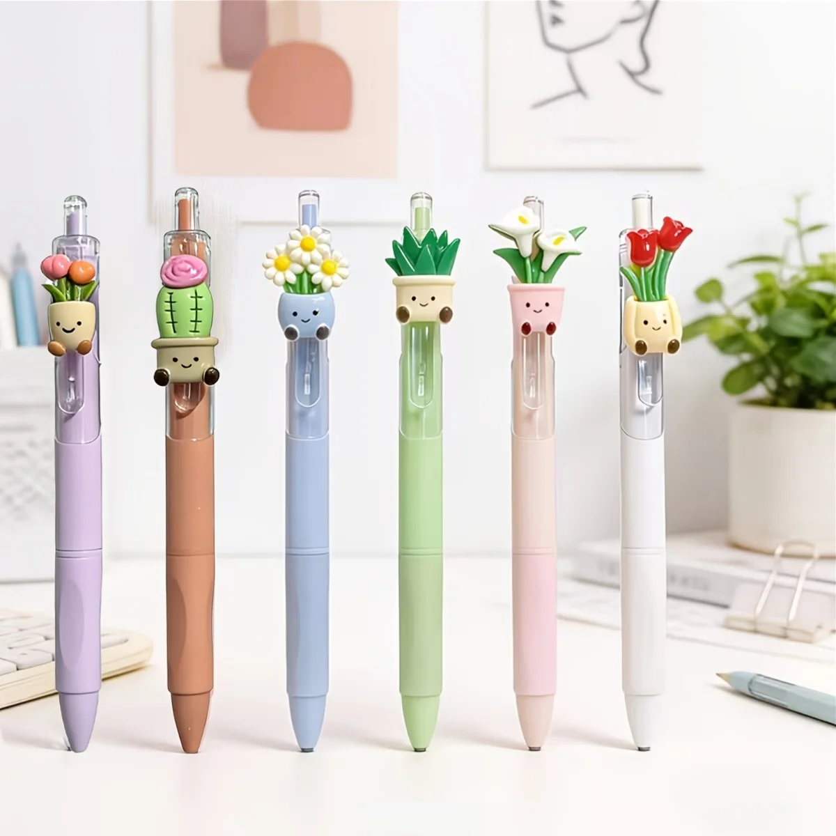 Pack of 5, Random Styles, Creative Plant-Themed Retractable Ballpoint Pens, 0.5mm Floral Quick-Drying Pens, Stylish and Simple Gel Pens, Smooth Writing; Suitable for Journaling and Drawing; the Best Choice for Writing and Office Use; Suitable for Students
Pack of 5, Random Styles, Creative Plant-Themed Retractable Ballpoint Pens, 0.5mm Floral Quick-Drying Pens, Stylish and Simple Gel Pens, Smooth Writing; Suitable for Journaling and Drawing; the Best Choice for Writing and Office Use; Suitable for Students