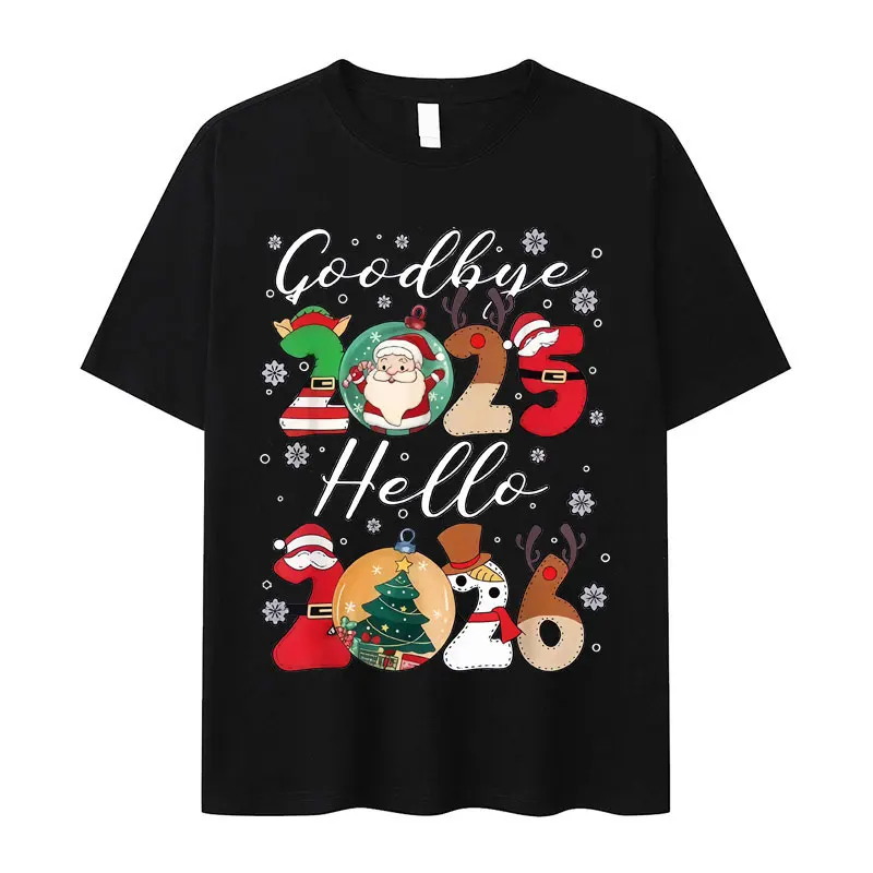 2025 Hello 2026 Tees Happy New Year's Christmas Gift Trendy Unisex Cotton T-Shirts Festive Party Celebration Crewneck Loose Tops
2025 Hello 2026 Tees Happy New Year's Christmas Gift Trendy Unisex Cotton T-Shirts Festive Party Celebration Crewneck Loose Tops