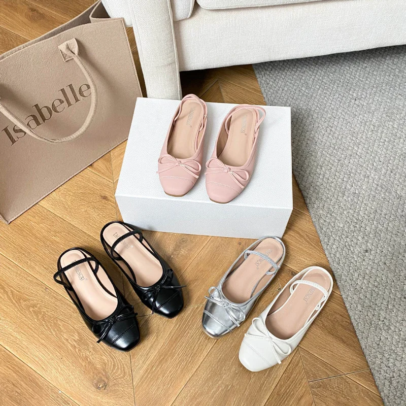 Square-toed bow-tie ballet flat sandals for women, half-slippers, 2026 new model
Square-toed bow-tie ballet flat sandals for women, half-slippers, 2026 new model