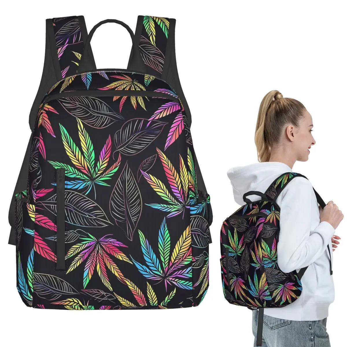Colorful Gradient Leaves Backpack Student BookBag Children School Bag Computer Shoulder Bags Men Women
Colorful Gradient Leaves Backpack Student BookBag Children School Bag Computer Shoulder Bags Men Women