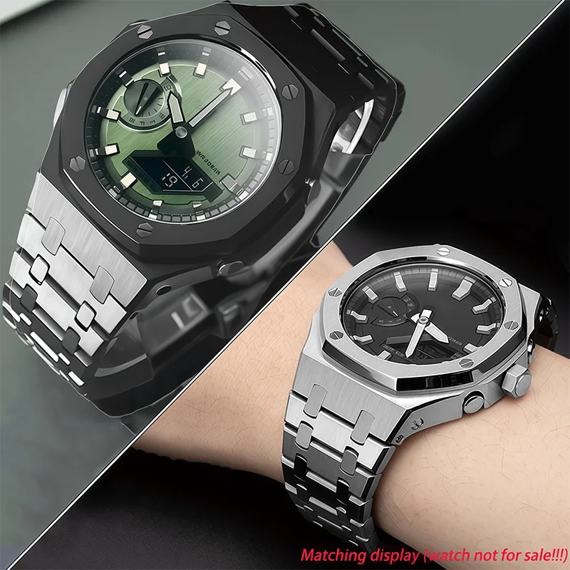 Для Casio GA-2100 GA2110 GA-B2100 металлический ремешок для часов + корпус 5611 GA2100, модифицированный мужской ремешок для часов из нержавеющей стали, браслет с инструментами
Для Casio GA-2100 GA2110 GA-B2100 металлический ремешок для часов + корпус 5611 GA2100, модифицированный мужской ремешок для часов из нержавеющей стали, браслет с инструментами