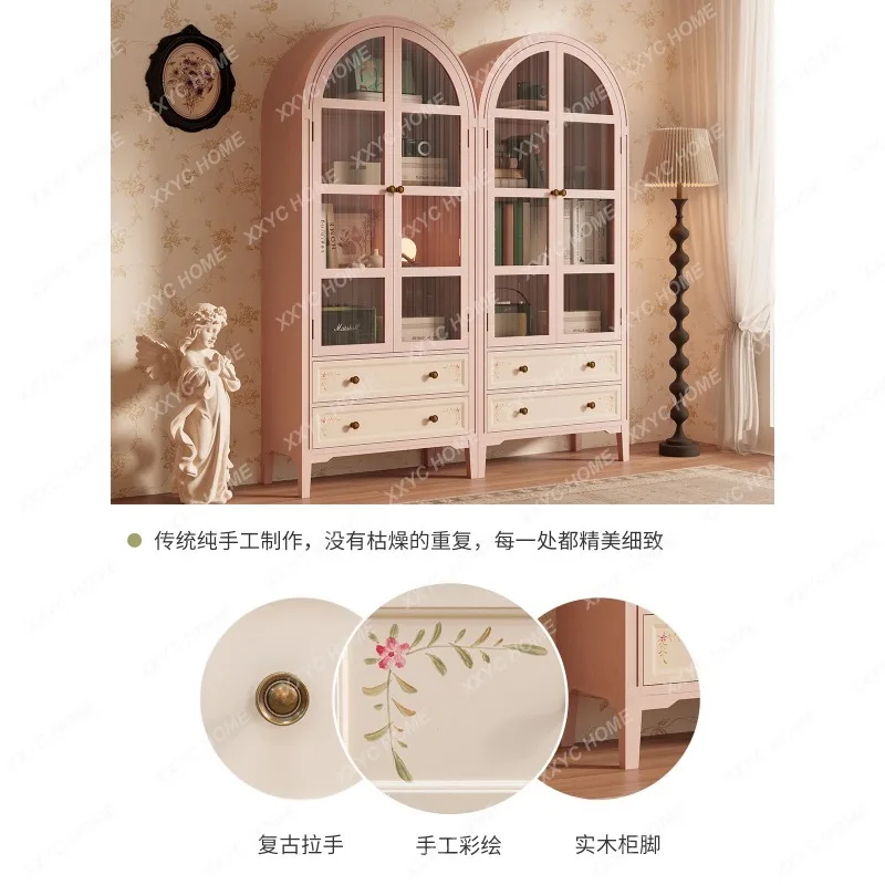 Нишевая розовая арочная стеклянная пылезащитная книжная полка с ручной росписью
Нишевая розовая арочная стеклянная пылезащитная книжная полка с ручной росписью