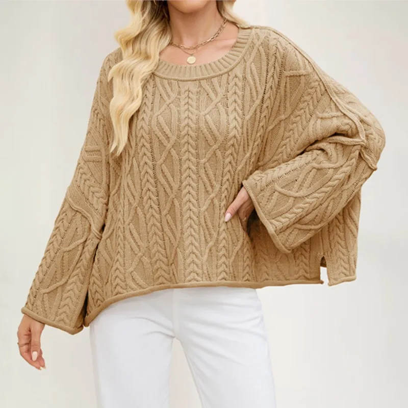 2025 Новый зимний женский вязаный свитер, однотонный пуловер с круглым вырезом и свободным размером, теплый и универсальный для повседневной одежды
2025 Новый зимний женский вязаный свитер, однотонный пуловер с круглым вырезом и свободным размером, теплый и универсальный для повседневной одежды