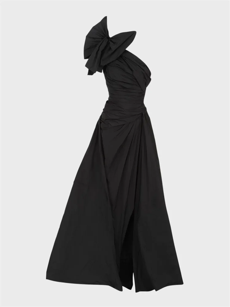 New Arrival One Shoulder Neckline Sleeveless A-Line Evening Dress Back Zipper Floor Length High Slit Sweep Train Gown For Women
New Arrival One Shoulder Neckline Sleeveless A-Line Evening Dress Back Zipper Floor Length High Slit Sweep Train Gown For Women