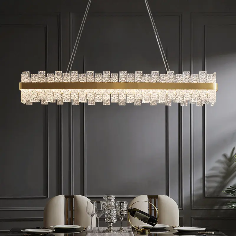 Simple and atmospheric light luxury restaurant chandelier, rectangular creative water ripple lamp
Simple and atmospheric light luxury restaurant chandelier, rectangular creative water ripple lamp