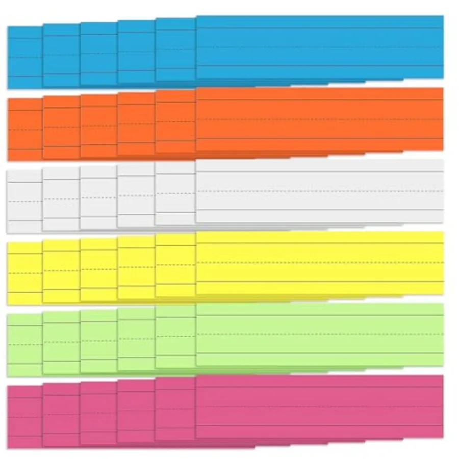 Sentence Strips, Colored Sentence Strips for Teacher 3 x 12 inch 60Pcs Ruled Word Learning Strips Lined Paper for Handwriting P
Sentence Strips, Colored Sentence Strips for Teacher 3 x 12 inch 60Pcs Ruled Word Learning Strips Lined Paper for Handwriting P