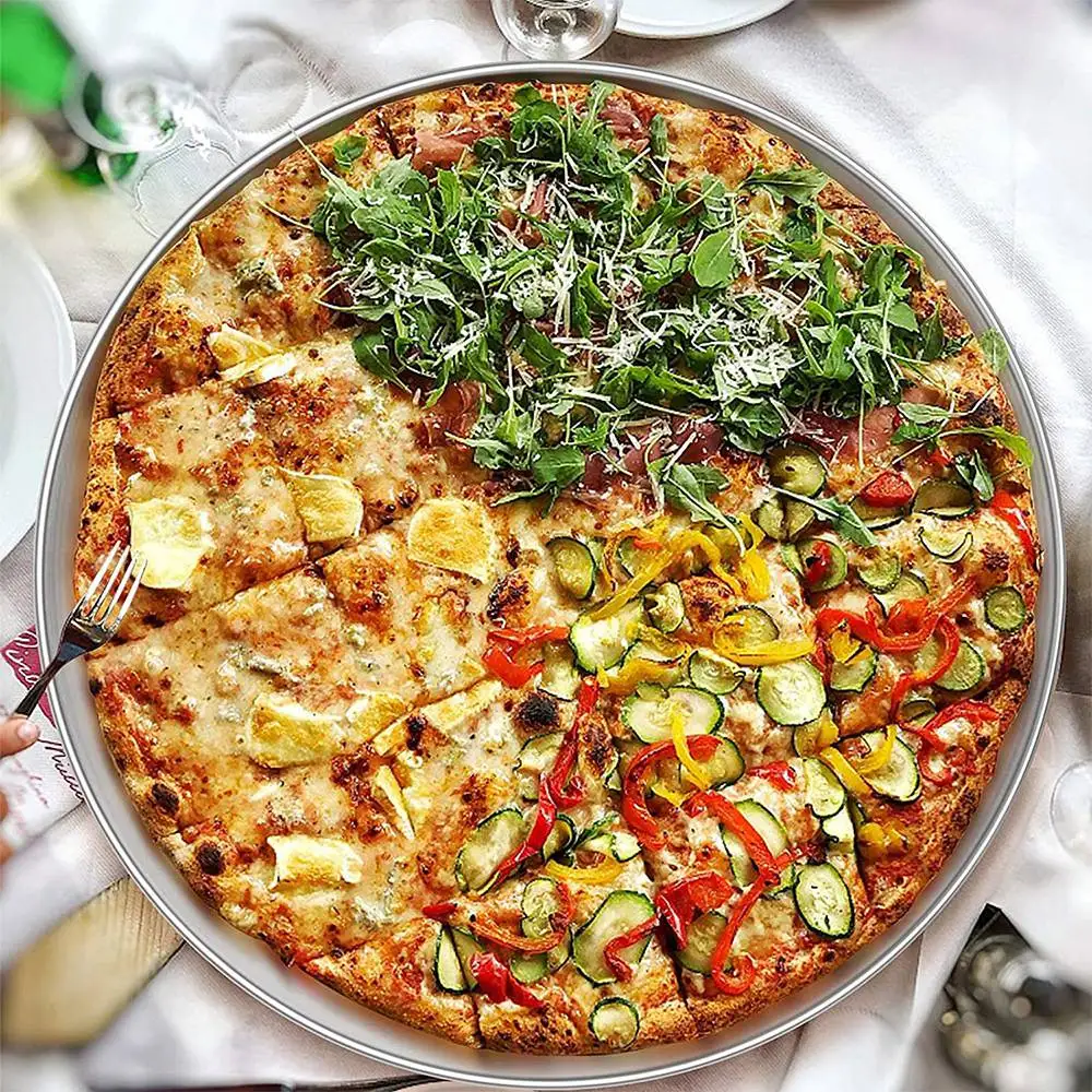 4 Pack 12 Inch Pizza Tray Stainless Steel Pizza Oven Baking Tray Round Pizza Baking Sheet for Baking Roasting Serving
4 Pack 12 Inch Pizza Tray Stainless Steel Pizza Oven Baking Tray Round Pizza Baking Sheet for Baking Roasting Serving