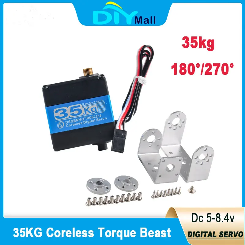 RDS3235 35 кг цифровой серводвигатель без сердечника с высоким крутящим моментом металлическая шестерня 180/270 ° с кронштейном для радиоуправляемого автомобиля, промышленной робототехники своими руками
RDS3235 35 кг цифровой серводвигатель без сердечника с высоким крутящим моментом металлическая шестерня 180/270 ° с кронштейном для радиоуправляемого автомобиля, промышленной робототехники своими руками