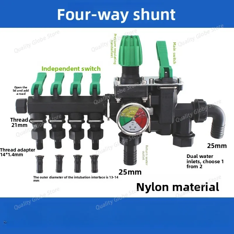 Four Way Distributor Valve Water Distributor, Pressure Regulating Valve, Agricultural Spraying Machine, Pressure Control Valve
Four Way Distributor Valve Water Distributor, Pressure Regulating Valve, Agricultural Spraying Machine, Pressure Control Valve