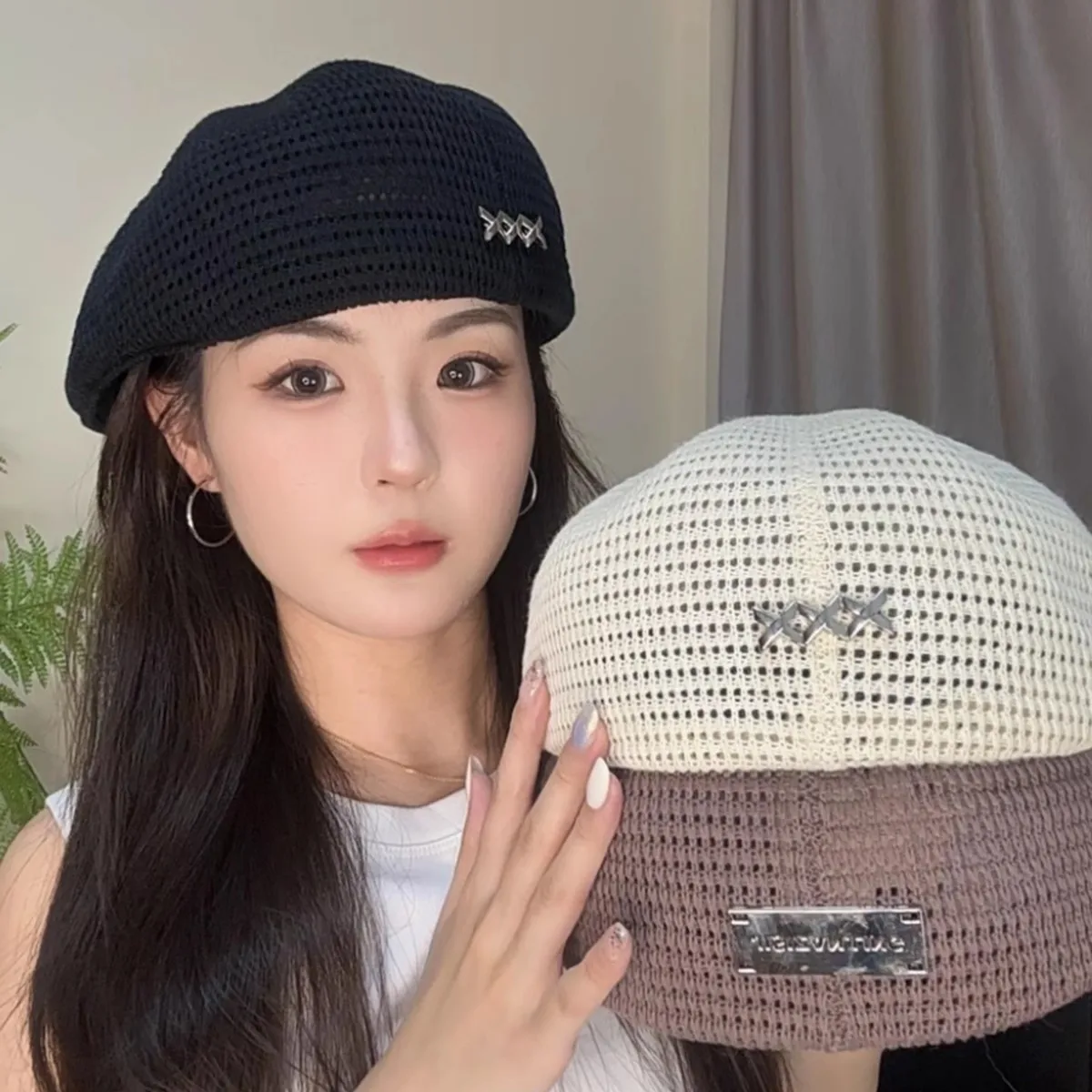 Лето 2024. Новинка! Японский маленький — ароматный тонкий берет, носимый спереди и сзади, универсальная полая шляпа для женщин 
Лето 2024. Новинка! Японский маленький — ароматный тонкий берет, носимый спереди и сзади, универсальная полая шляпа для женщин