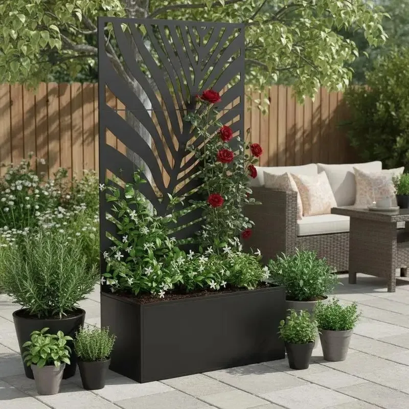 Raised Garden Bed Planter with Privacy Screen, Metal Planter/flower Box, Garden Trellis 90 X 40 X 180 Cm, Black
Raised Garden Bed Planter with Privacy Screen, Metal Planter/flower Box, Garden Trellis 90 X 40 X 180 Cm, Black
