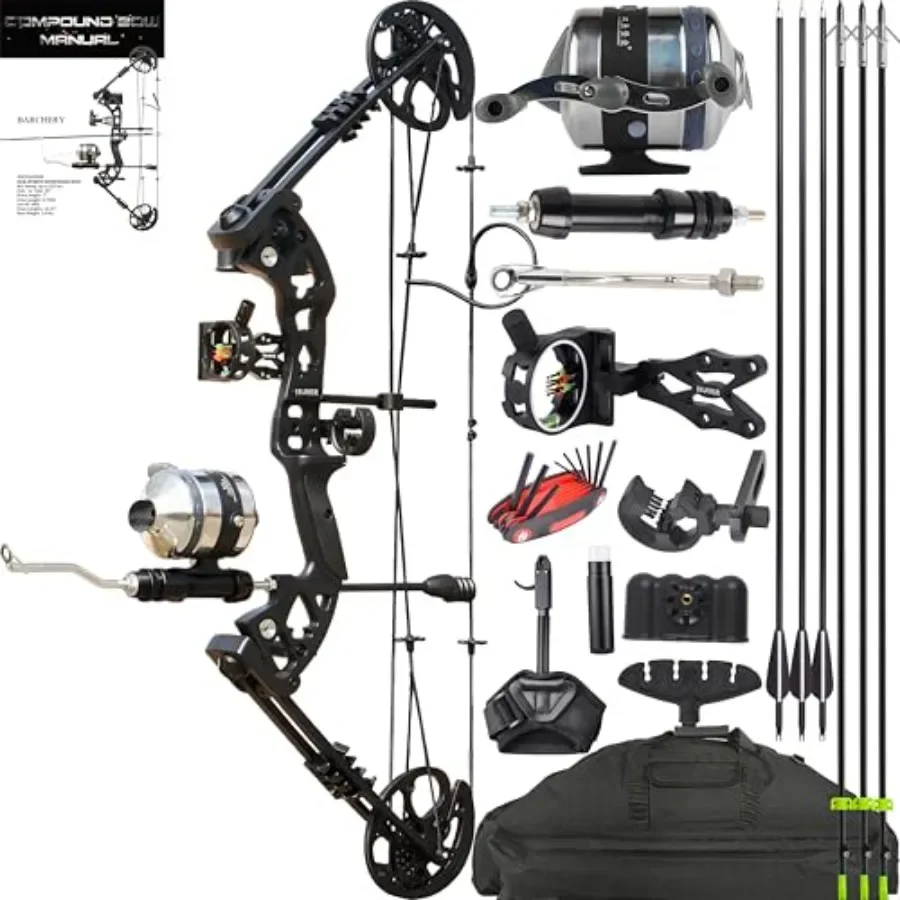 Bow Fishing Combo Kit for hunting archery, fiberglass composite bow, black, 0-70 LBS draw weight, includes bowfishing arrows an
Bow Fishing Combo Kit for hunting archery, fiberglass composite bow, black, 0-70 LBS draw weight, includes bowfishing arrows an