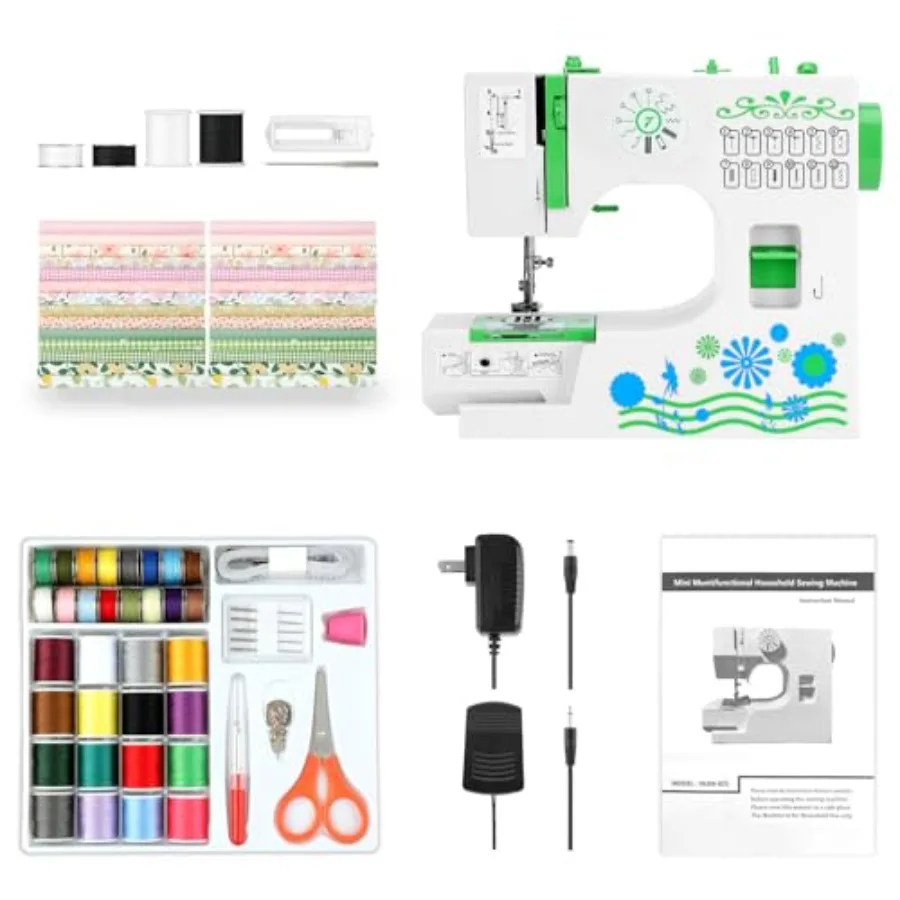 Mini Sewing Machine for Beginners with Sewing Kit and 28-Piece Fabric Set Pink/,12 Built-in Stitches, 2-Speed with Feet Pedal,
Mini Sewing Machine for Beginners with Sewing Kit and 28-Piece Fabric Set Pink/,12 Built-in Stitches, 2-Speed with Feet Pedal,