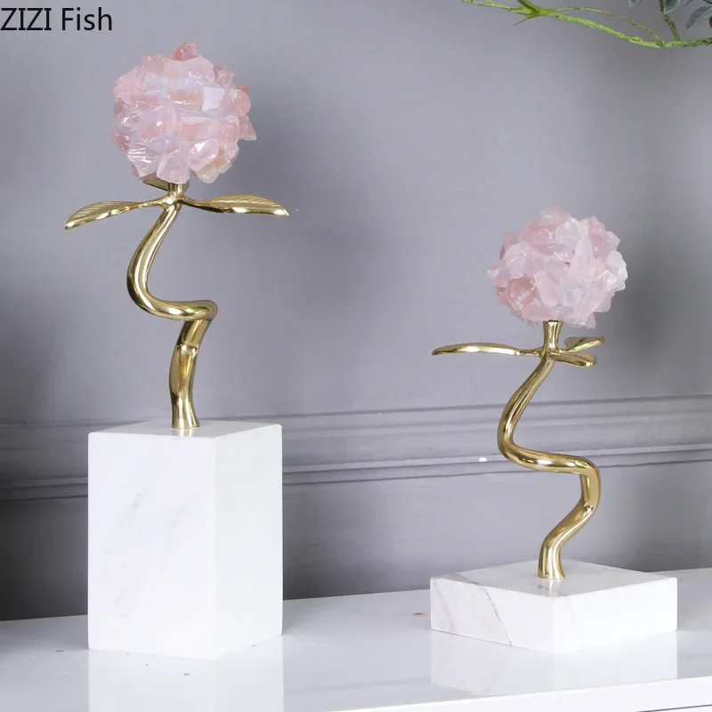 Pink/Purple Crystal Flower Sculpture Crafts Ornaments Gold Brass Flower Twig Statue Room Aesthetics Furnishings Desk Decoration
Pink/Purple Crystal Flower Sculpture Crafts Ornaments Gold Brass Flower Twig Statue Room Aesthetics Furnishings Desk Decoration