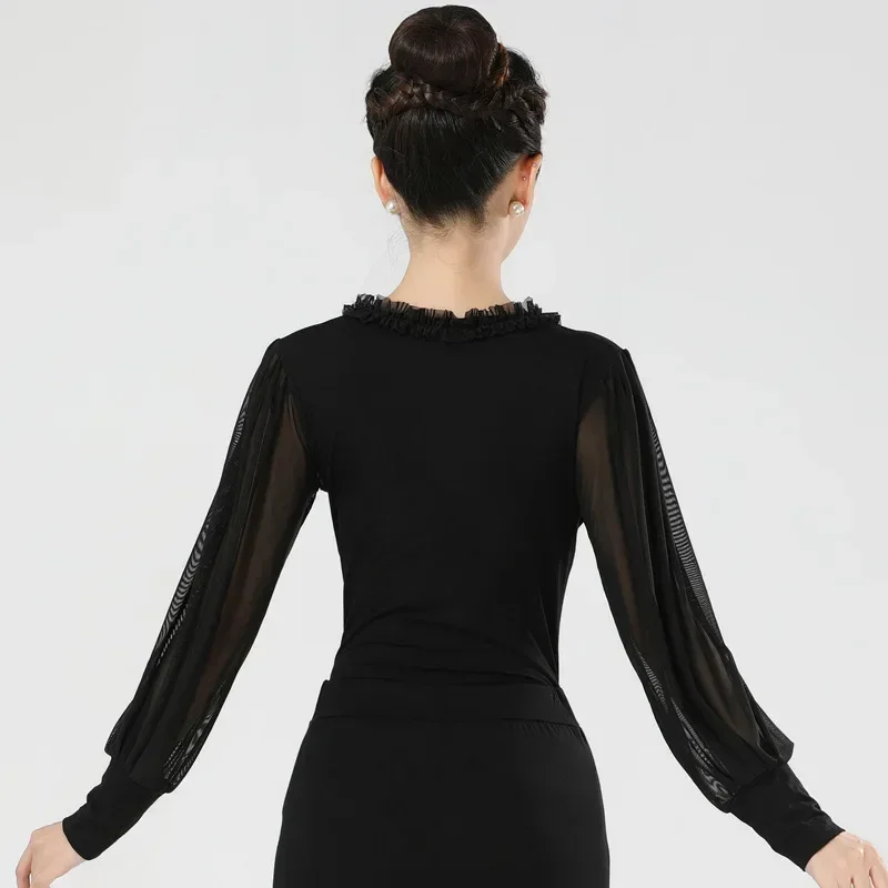2026 New Adult Women Modern Dance Costume Lady International Ballroom Latin Black Sexy Long Sleeve Mesh Tops Girls Dancewear
2026 New Adult Women Modern Dance Costume Lady International Ballroom Latin Black Sexy Long Sleeve Mesh Tops Girls Dancewear