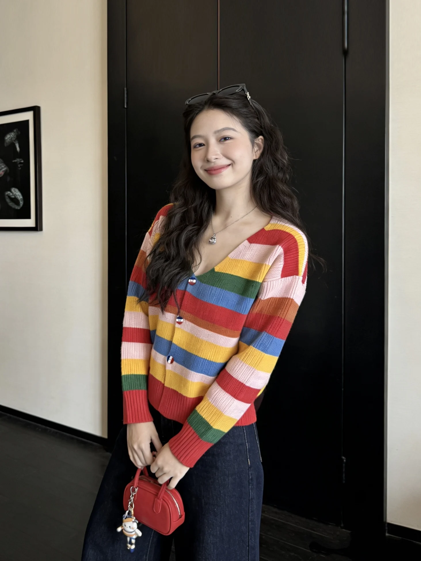 Rainbow Striped Knitted Cardigan Sweater Women's Spring New Sle Dopane Summer Matching High Quali Top French Sle
Rainbow Striped Knitted Cardigan Sweater Women's Spring New Sle Dopane Summer Matching High Quali Top French Sle