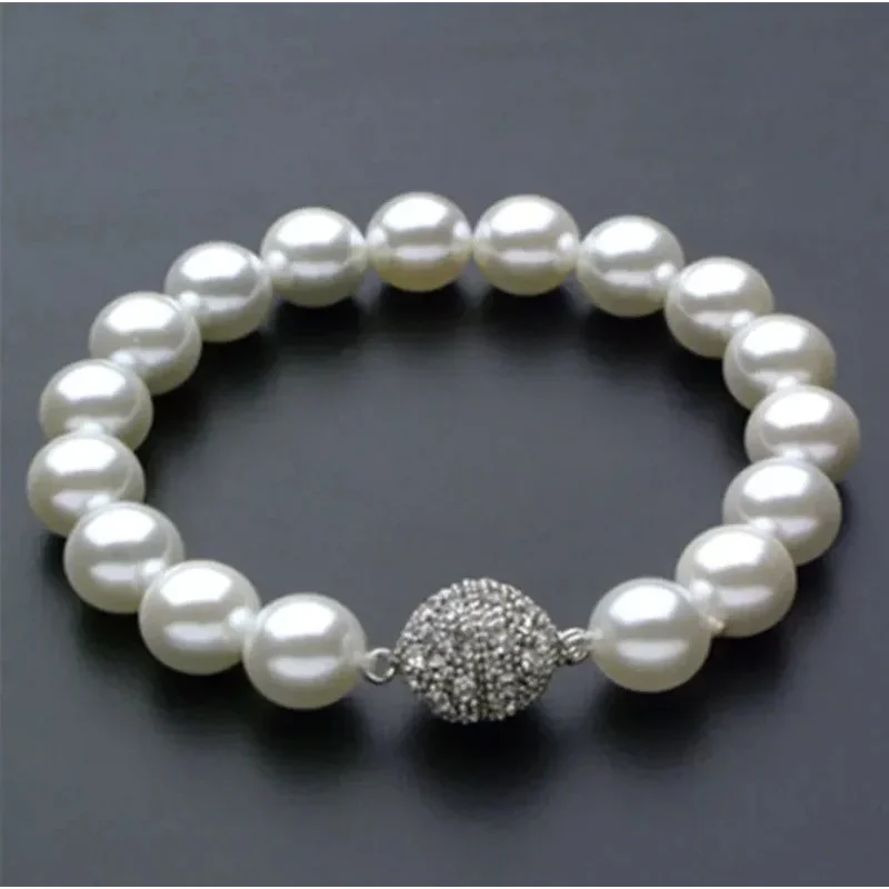 New Jewelry Bracelet Fashion 10mm Genuine White shell Pearl Bracelet 7.5"
New Jewelry Bracelet Fashion 10mm Genuine White shell Pearl Bracelet 7.5"