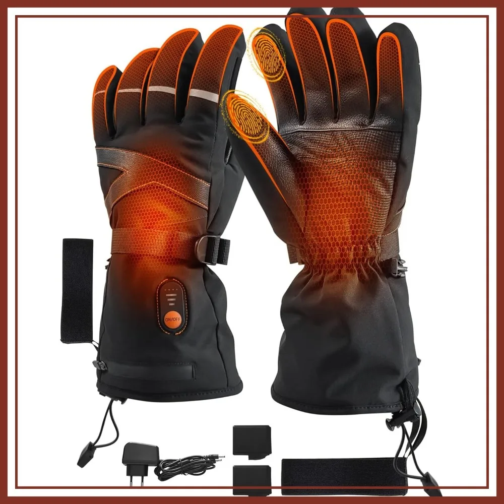 Rechargeable Heated Gloves, 7.4V Electric Battery, Waterproof Touchscreen Ski Gloves for Winter Outdoor Sports
Rechargeable Heated Gloves, 7.4V Electric Battery, Waterproof Touchscreen Ski Gloves for Winter Outdoor Sports