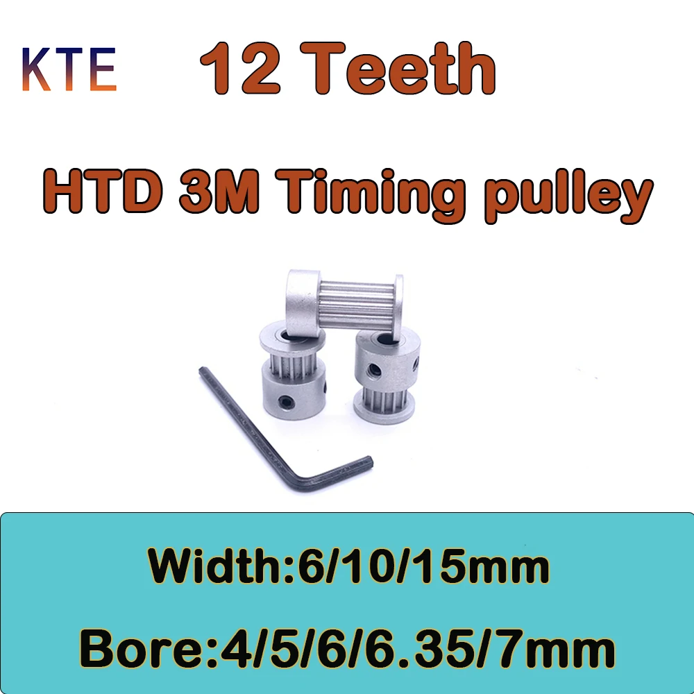 HTD 3M Timing Pulley 12 Teeth Bore 4/5/6/6.35/7mm 12T HTD 3M Synchronous Wheel Belt Width 6/10/15mm 12 Tooth HTD3M Timing Pulley
HTD 3M Timing Pulley 12 Teeth Bore 4/5/6/6.35/7mm 12T HTD 3M Synchronous Wheel Belt Width 6/10/15mm 12 Tooth HTD3M Timing Pulley