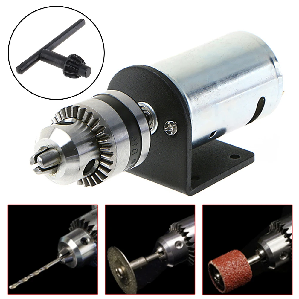 555 Motor Bench Drill Mini Hand Drill Sanding Gadgets with 0.6-6mm B10 Chuck and Mounting Bracket Lathe Press Motor Tool Sets
555 Motor Bench Drill Mini Hand Drill Sanding Gadgets with 0.6-6mm B10 Chuck and Mounting Bracket Lathe Press Motor Tool Sets