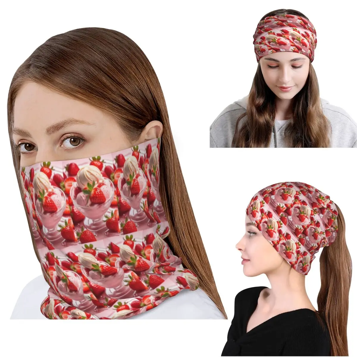 Strawberry Ice Cream Bandana Neck Cover Mask Scarf Warm Headwear Beanies Hat for Men Women Adult Windproof
Strawberry Ice Cream Bandana Neck Cover Mask Scarf Warm Headwear Beanies Hat for Men Women Adult Windproof