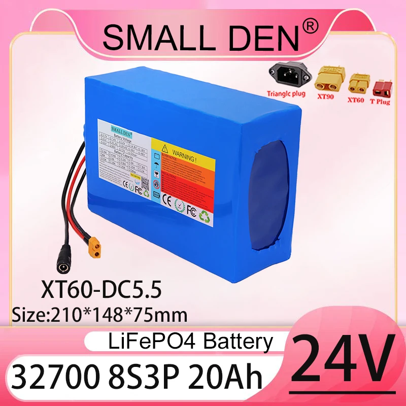 Lifepo4 battery pack 8S3P with built-in 50A 1200W same port BMS 24V 20Ah 32700, suitable for electric tools scooters lawn mowers
Lifepo4 battery pack 8S3P with built-in 50A 1200W same port BMS 24V 20Ah 32700, suitable for electric tools scooters lawn mowers