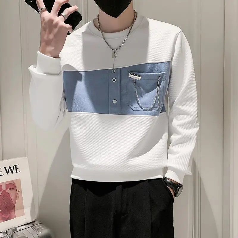 Casual Patchwork Sweatshirts 2024 Spring Autumn Stylish Pockets Men's Clothing Long Sleeve Korean Young Style Round Neck Hoodies
Casual Patchwork Sweatshirts 2024 Spring Autumn Stylish Pockets Men's Clothing Long Sleeve Korean Young Style Round Neck Hoodies