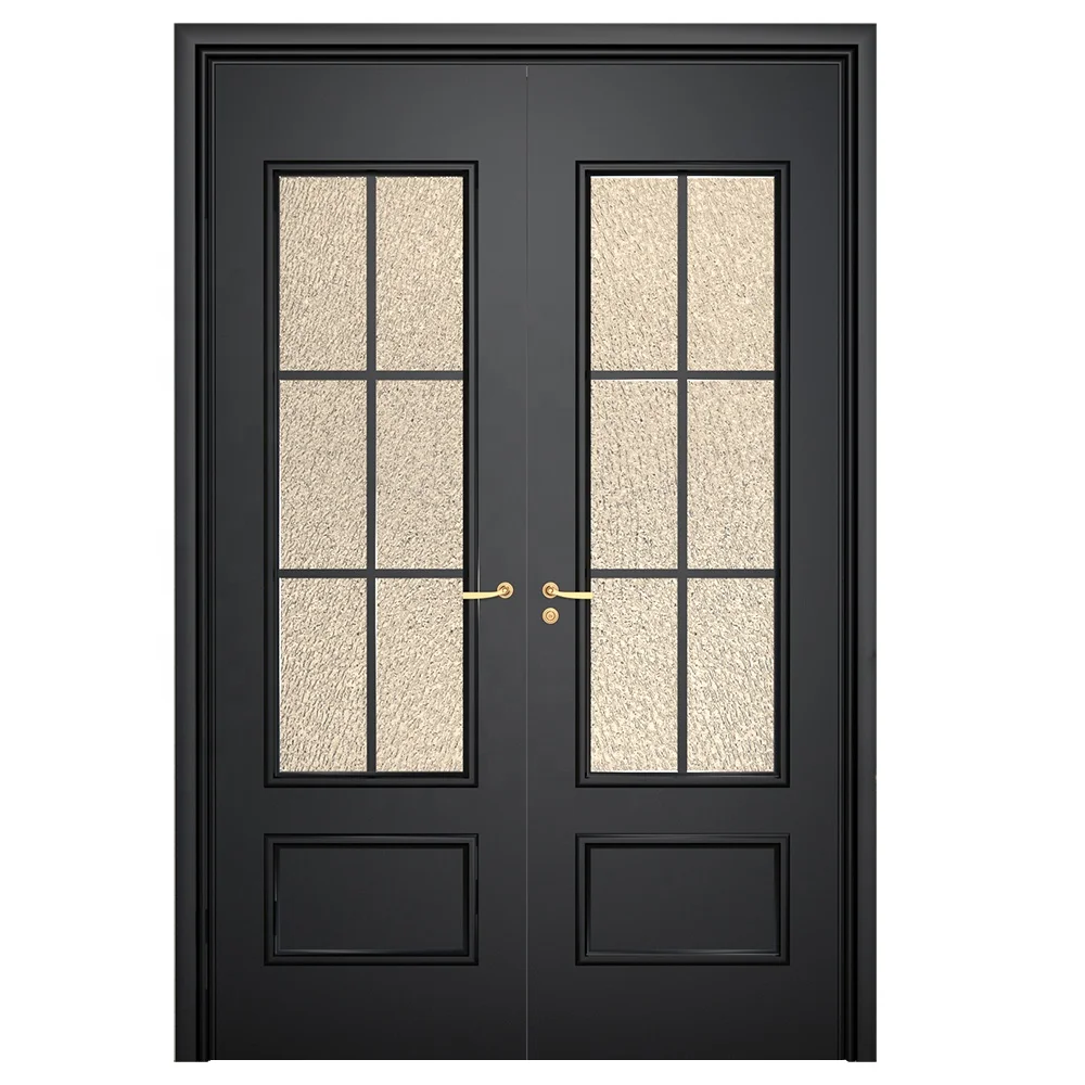 French Style Metal Glass Aluminum Exterior Front Security Doors For Houses Customization
French Style Metal Glass Aluminum Exterior Front Security Doors For Houses Customization