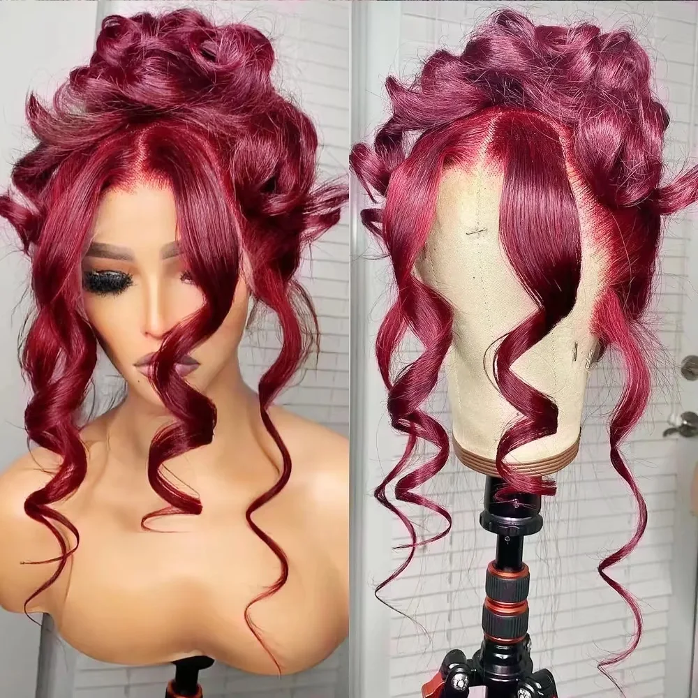 99J Burgundy 13x6 HD Lace Frontal Human Hair Wig Body Wave 200% Density 30 40 46 Inch Red Colored 13x4 Lace Front Wigs Brazilian Pre Plucked
99J Burgundy 13x6 HD Lace Frontal Human Hair Wig Body Wave 200% Density 30 40 46 Inch Red Colored 13x4 Lace Front Wigs Brazilian Pre Plucked